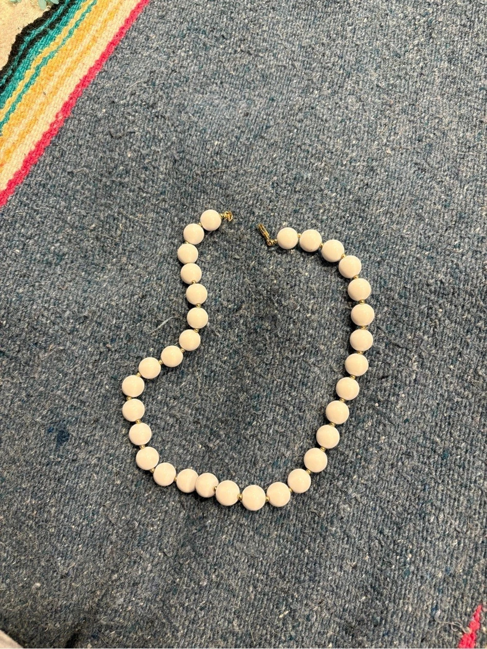Cream & Gold Beaded Necklace